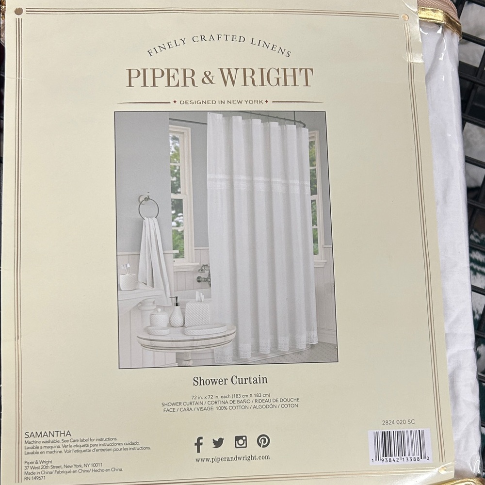 Elegant White Shower Curtain